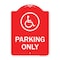 Signmission Parking With New Access Symbol, Red & White Aluminum Architectural Sign, 18" x 24", RW-1824-23407 A-DES-RW-1824-23407 - alternate 1